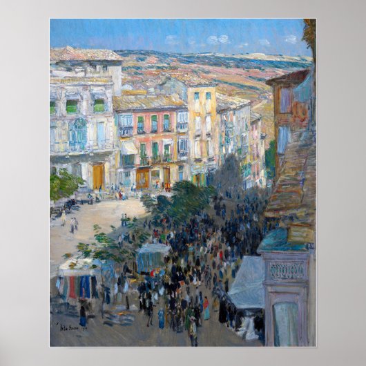Poster Hassam - Vue D'Une Ville Française Du Sud (Devant)