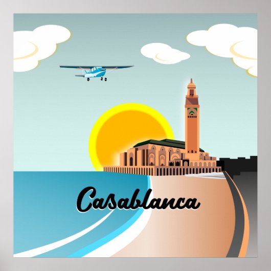 Poster Hassan II Mosquée Casablanca Maroc (Devant)