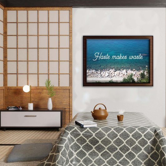 Poster Haste fait une citation de déchets l'affiche de l'