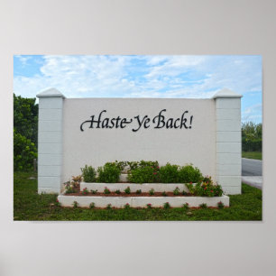 Poster Haste Ye Back Sign, Bahamas