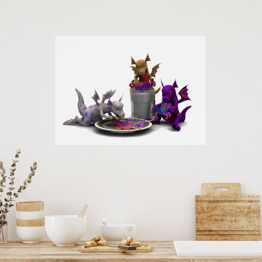 Poster Hatchs : Cookies & Lait (Cuisine)