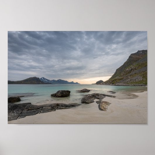 Poster Haukland Beach Lofoten (Devant)