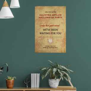 Poster Hauned Asylum Halloween Party