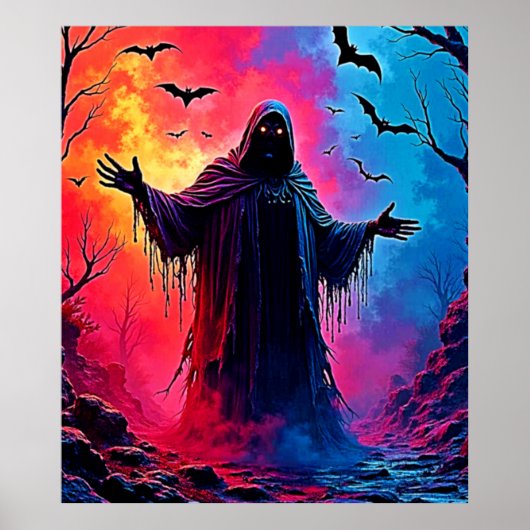 Poster Hauning Demon Habillé Dans L'Ombre Design (Devant)