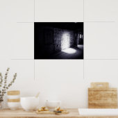 Poster Hauning lumière sur le mur de la grange de pierre (Cuisine)