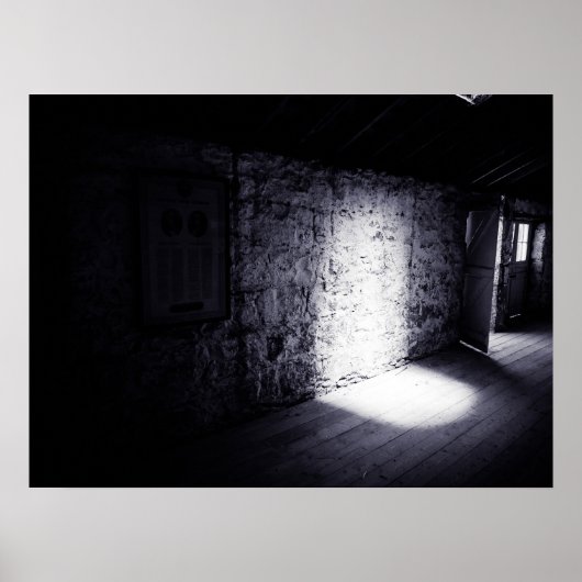 Poster Hauning lumière sur le mur de la grange de pierre (Devant)