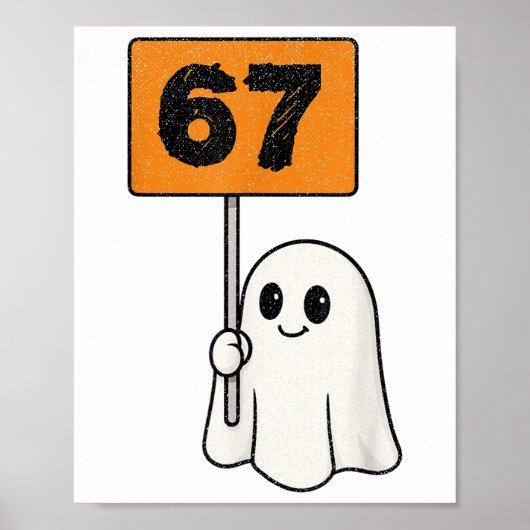 Poster Haunted 67 Meme Six Seven 6-7 Funny Internet Joke (Devant)
