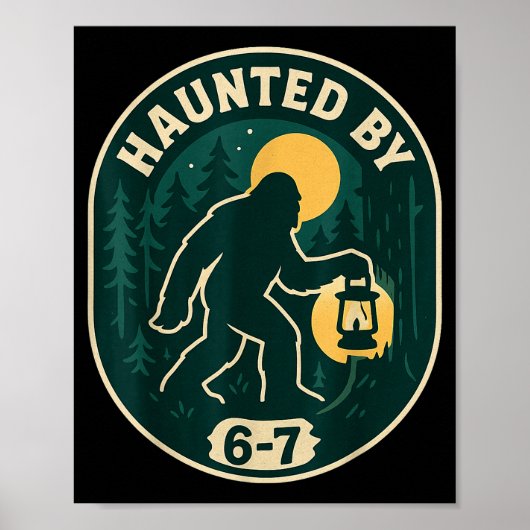 Poster Haunted By 6-7 Bigfoot Lantern Halloween Badge (Devant)