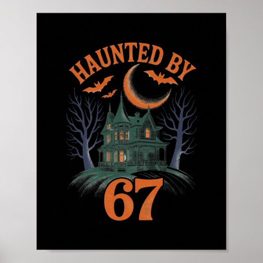 Poster Haunted Halloween Skeleton Haunted Six Seven Numbe (Devant)