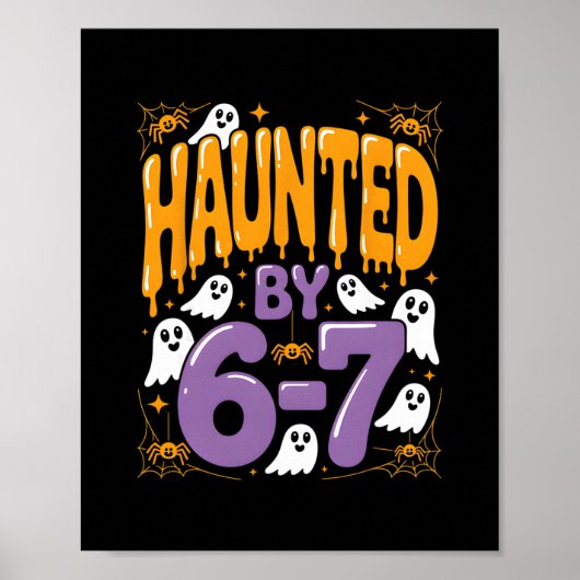 Poster Haunted Halloween Skeleton Haunted Six Seven Numbe (Devant)