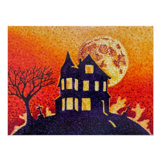 Poster Haunted House Halloween Imprimer (Devant)