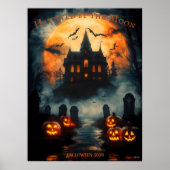 Poster Haunted Mansion Halloween avec Jack-O'-Lanterns (Devant)