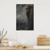 Poster Haunting Cliff Skull Art Printable, Gothic (Cuisine)