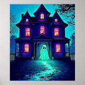 Poster Haunween Ghost House Design (Devant)