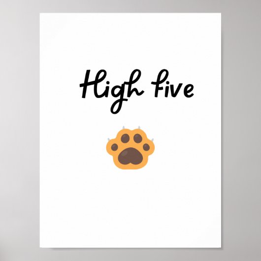 Poster HAUT CINQ Paw Wall art (Devant)
