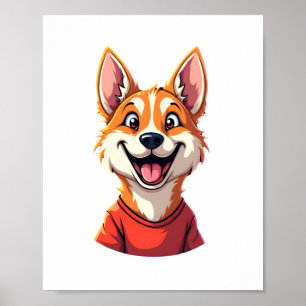 Poster Haut de tank Happy Australian Cattle Dog