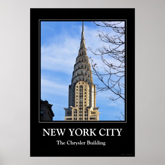 Poster Haut du Chrysler Building, Arbres nus (Devant)