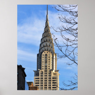 Poster Haut du Chrysler Building, Arbres nus