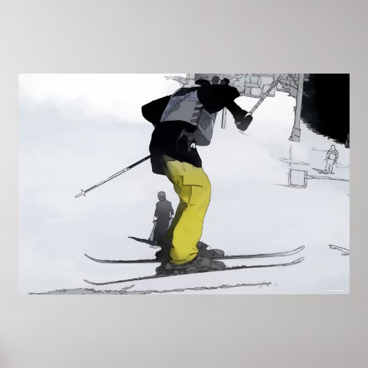 Poster Haut Naturel - Atterrissage de sauts de ski (Devant)