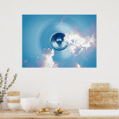 Poster Haut-parleur de musique en rotation dans le ciel (Cuisine)