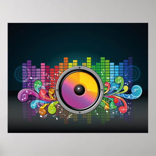 Poster haut-parleurs-258175 COLORÉS RETRO RAINBOW SPEAKER (Devant)