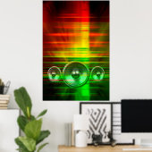 Poster Haut-parleurs de musique colorés (Bureau à domicile)