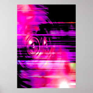 Poster Haut-parleurs de musique violette
