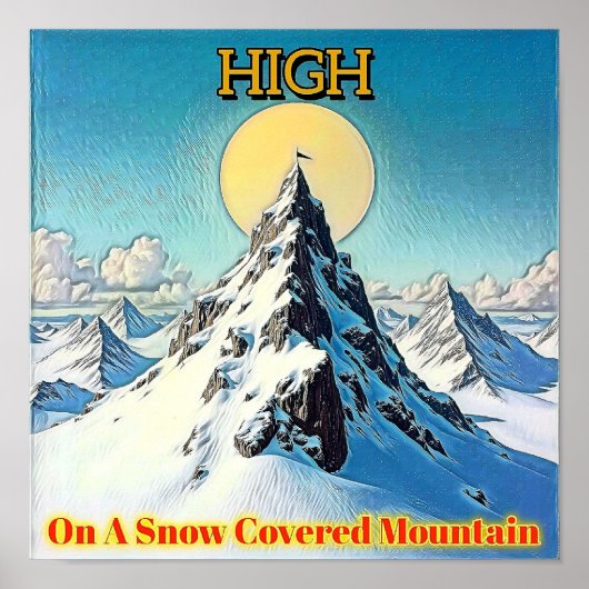 POSTER HAUT SUR UNE MONTAGNE ENNEIGÉE (Devant)