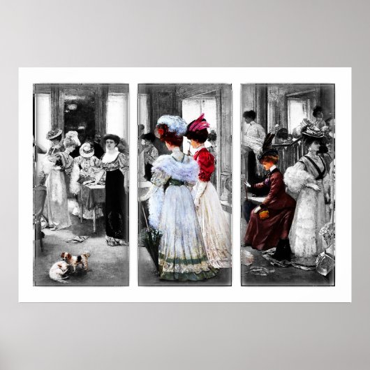 Poster Haute Mode Victorienne vintage (Devant)