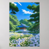 Poster Hauteur de fleurs blanches (Devant)