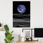 Poster Hauteur De Terre De L'Arrière De La Lune (Bureau à domicile)