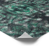 Poster Hauteurs d'art abstrait aquarelle vert foncé (Coin)