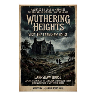 Poster Hauteurs tourmentées de Wuthering Moorland gothiqu