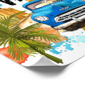 Poster Havana Cuba Aquarelle Peinture Voyage (Coin)