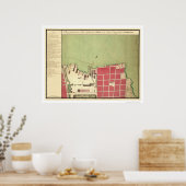 Poster Havana Cuba Old City Map 1720 (Cuisine)