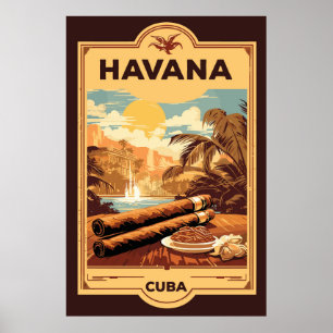 Poster Havana, Cuba, Publicité de voyage