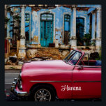 Poster Havana Cuba Voiture rouge Vintage<br><div class="desc">Havana Cuba Voiture rouge Vintage</div>