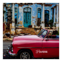 Havana Cuba Voiture rouge Vintage