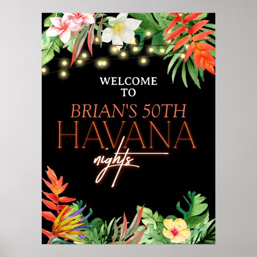 Poster Havana Nights, Havana Nights Party, Tropical (Devant)