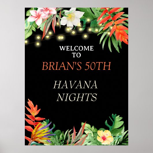 Poster Havana Nights, Havana Nights Party, Tropical (Devant)
