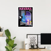Poster Havane, Cuba, soirées dansantes, compagnie aérienn (Bureau à domicile)