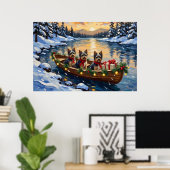 Poster Havanese Christmas Boat Holiday (Bureau à domicile)