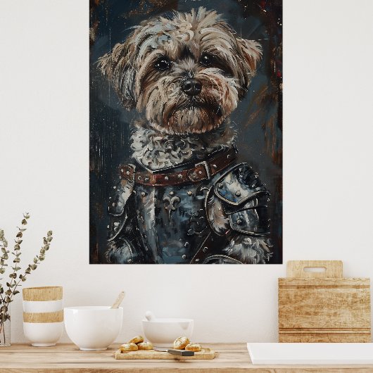 Poster Havanese Dog In Armor (Cuisine)