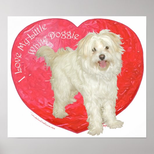 Poster Havanese / Westie Mix Saint-Valentin (Devant)