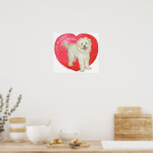 Poster Havanese / Westie Mix Saint-Valentin (Cuisine)