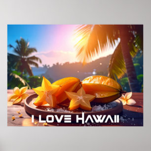 POSTER HAWAÏ - J'AIME HAWAÏ