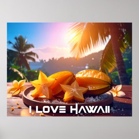 POSTER HAWAÏ - J'AIME HAWAÏ (Devant)