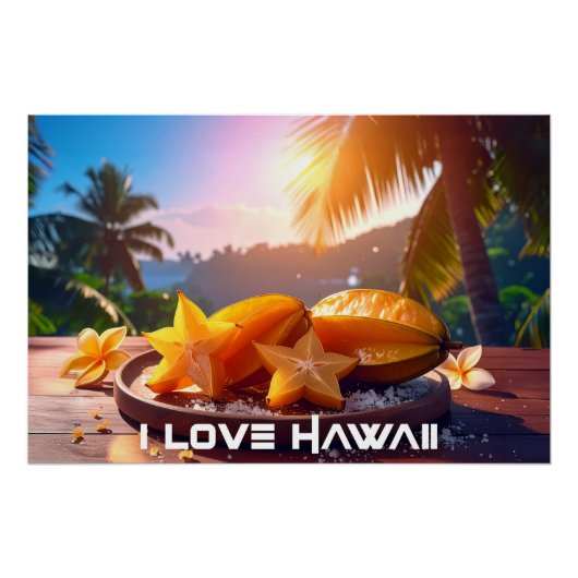 POSTER HAWAÏ - J'AIME HAWAÏ (Devant)