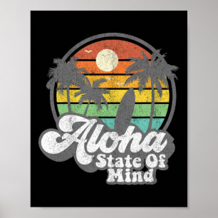 Poster Hawaï vintage Aloha State plage hawaïenne Surf