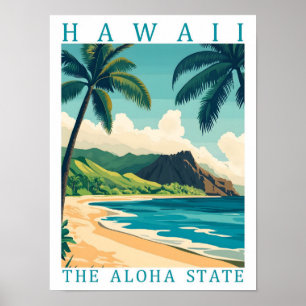 Poster Hawaii Aloha State USA Travel Place